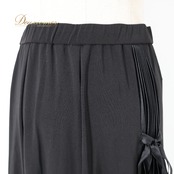 社交ダンス 衣装 Sekine セキネ スカート レッスンウェア ブラック系 無地 シンプル 練習 レッスン プリーツ 黒 紐 伸縮 ストレッチ リボン かわいい 上品 ひらひら おしゃれ ダンス衣装 イベント ステージ パーティー 日本製