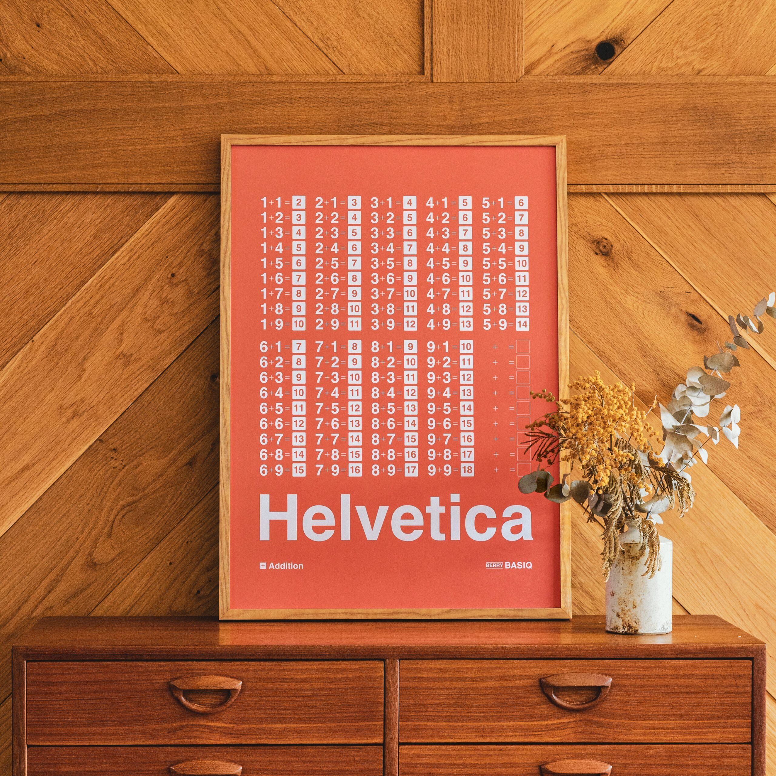 Helvetica 足し算(答えあり) | A2ポスター単品 | Mid-Century | BERRY