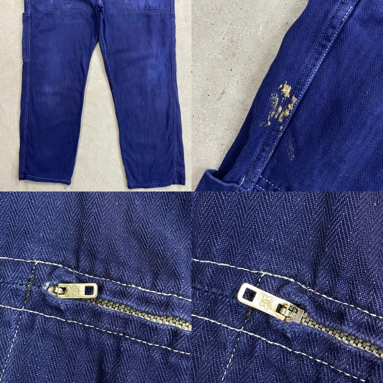 60年代 ZEUS ELEGANT フレンチワーク オーバーオール ヘリンボーン