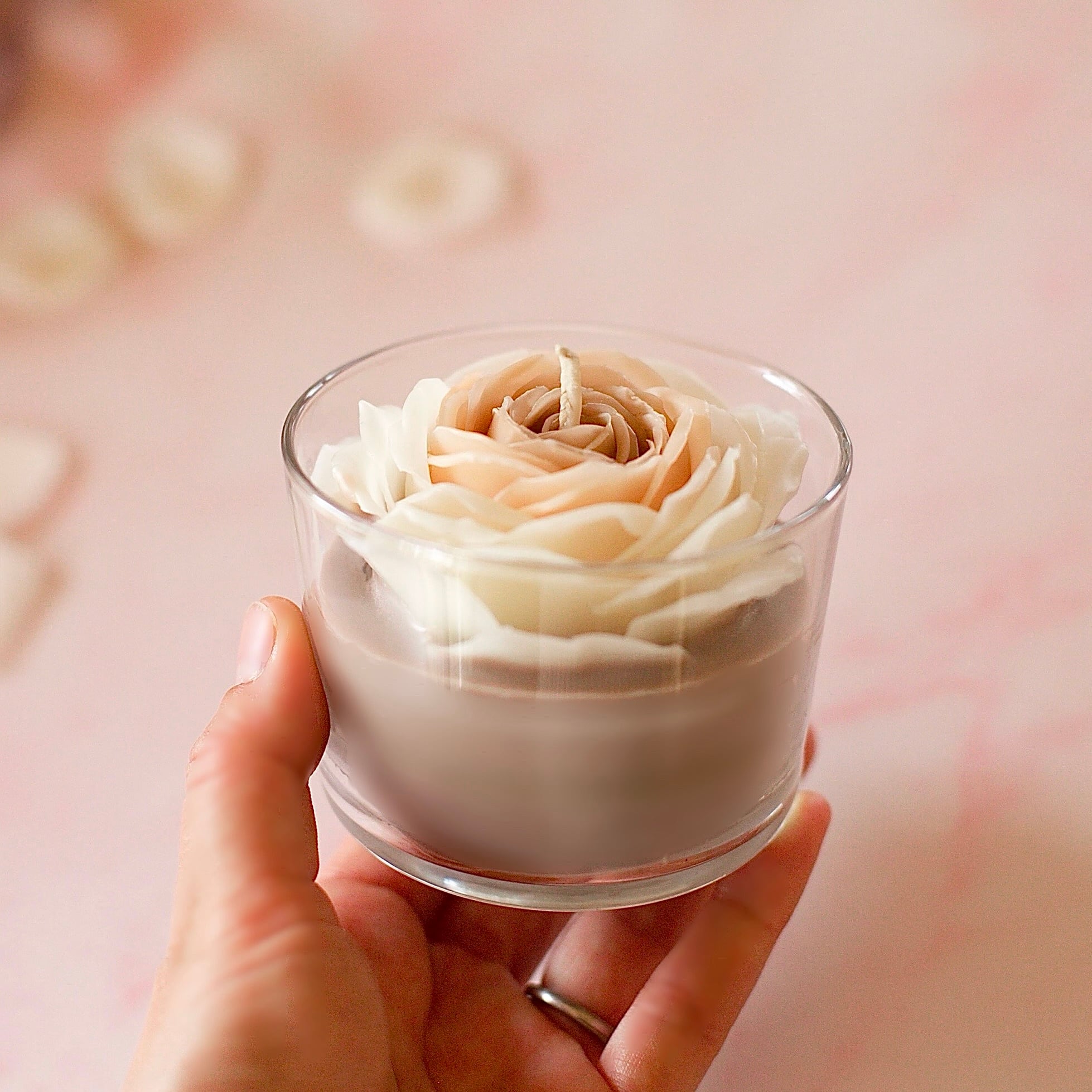 薔薇キャンドル（ホワイトショコラ） | アイナフAinaf｜手作りのお花