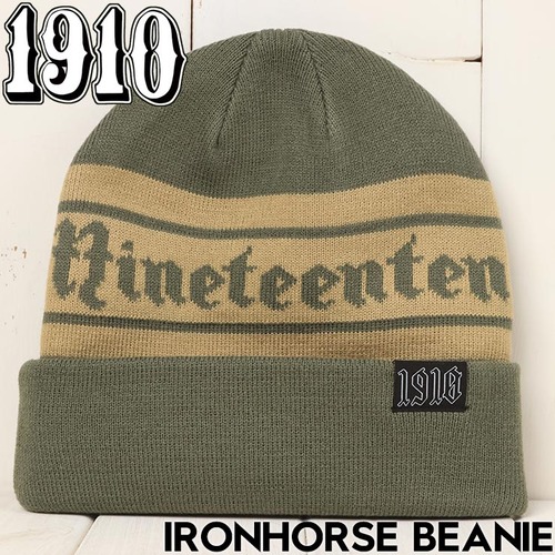 1910 ナインティーンテン IRONHORSE BEANIE ニットキャップ ビーニー 帽子 Olive/Khaki 日本代理店正規品
