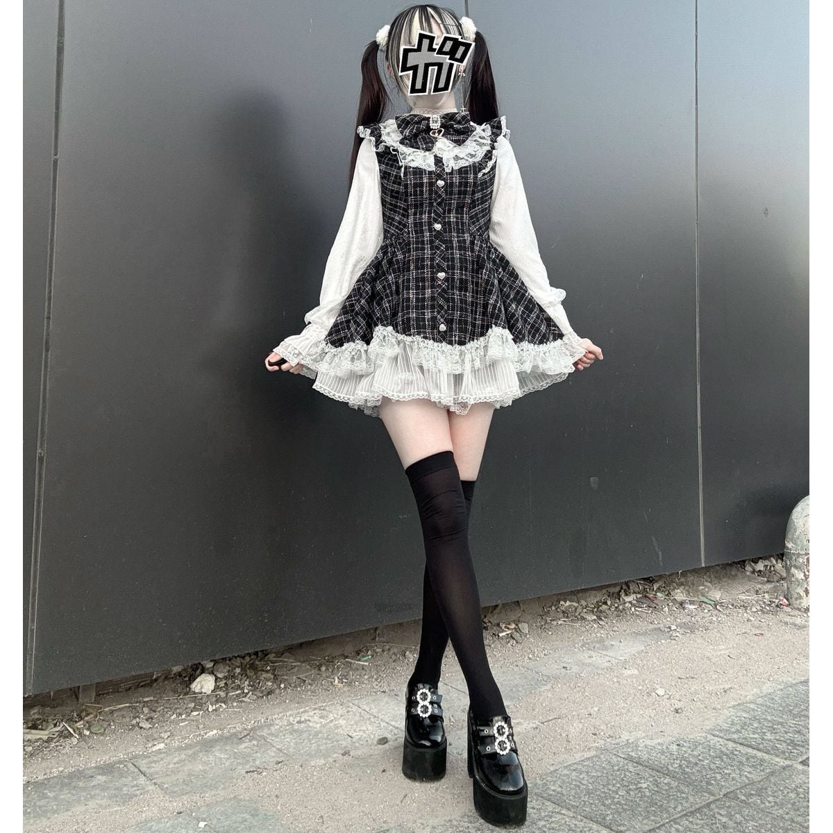 地雷系フレンチガーリーチェックセットアップ | Maiden's Rêve