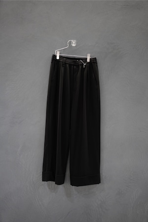 room.13 2 tuck easy wool pants Black