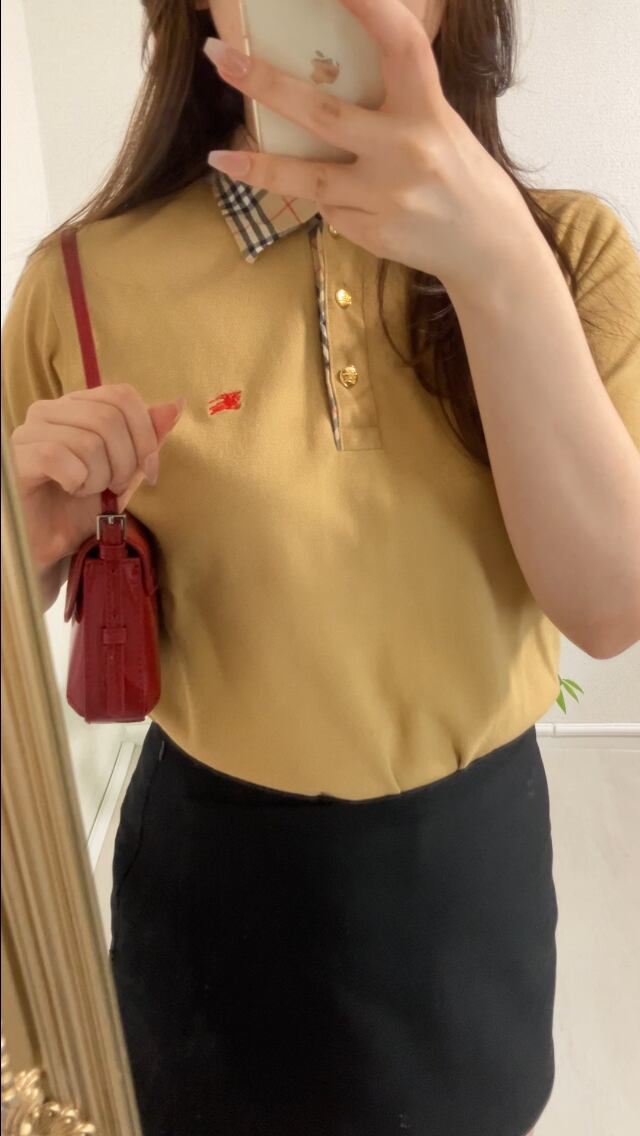 ⚫︎b22 burberry tops バーバリー トップス ポロシャツ 半袖 ベージュ