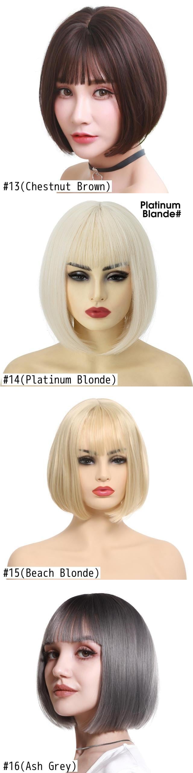 ピンクブラウン ショートボブウィッグ クリップ付き 楽天市場