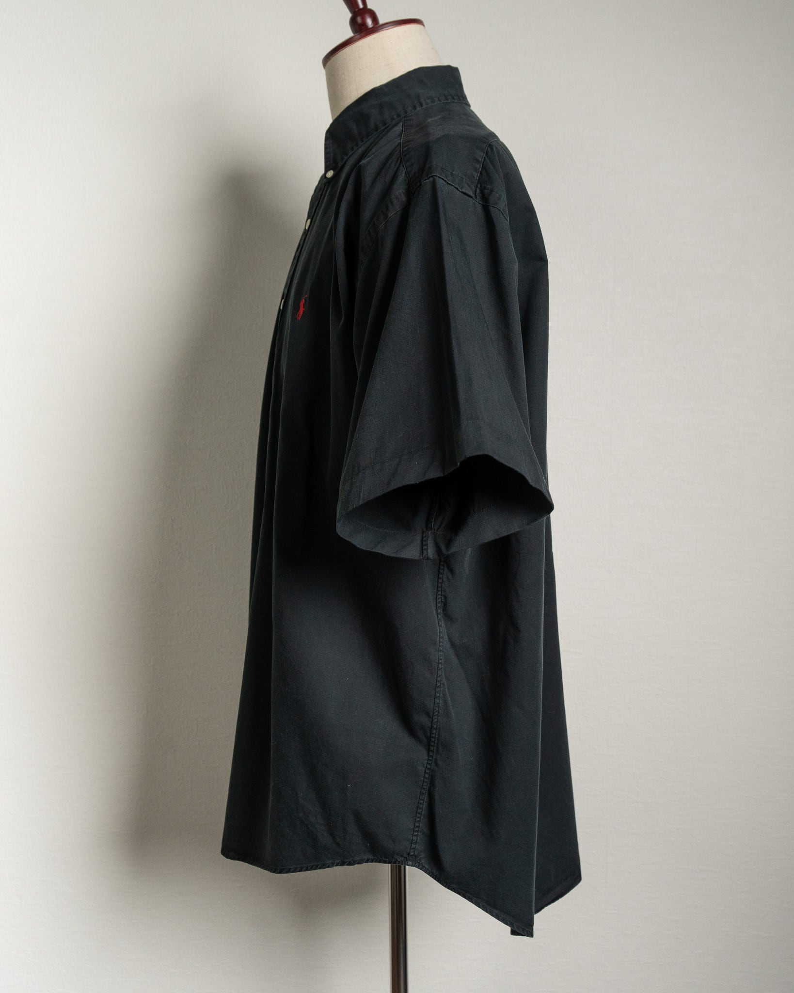 超レア★ブラックTWO-PLY COTTON★未使用に近い★ラルフ半袖BDシャツ X-LARGE】Ralph Lauren Short Sleeve Cotton BD Shirt 