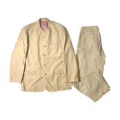 Karl Helmut カールヘルム 裏ギンガムチェック コーデュロイ セットアップ (上)M (下)XL/ベージュ