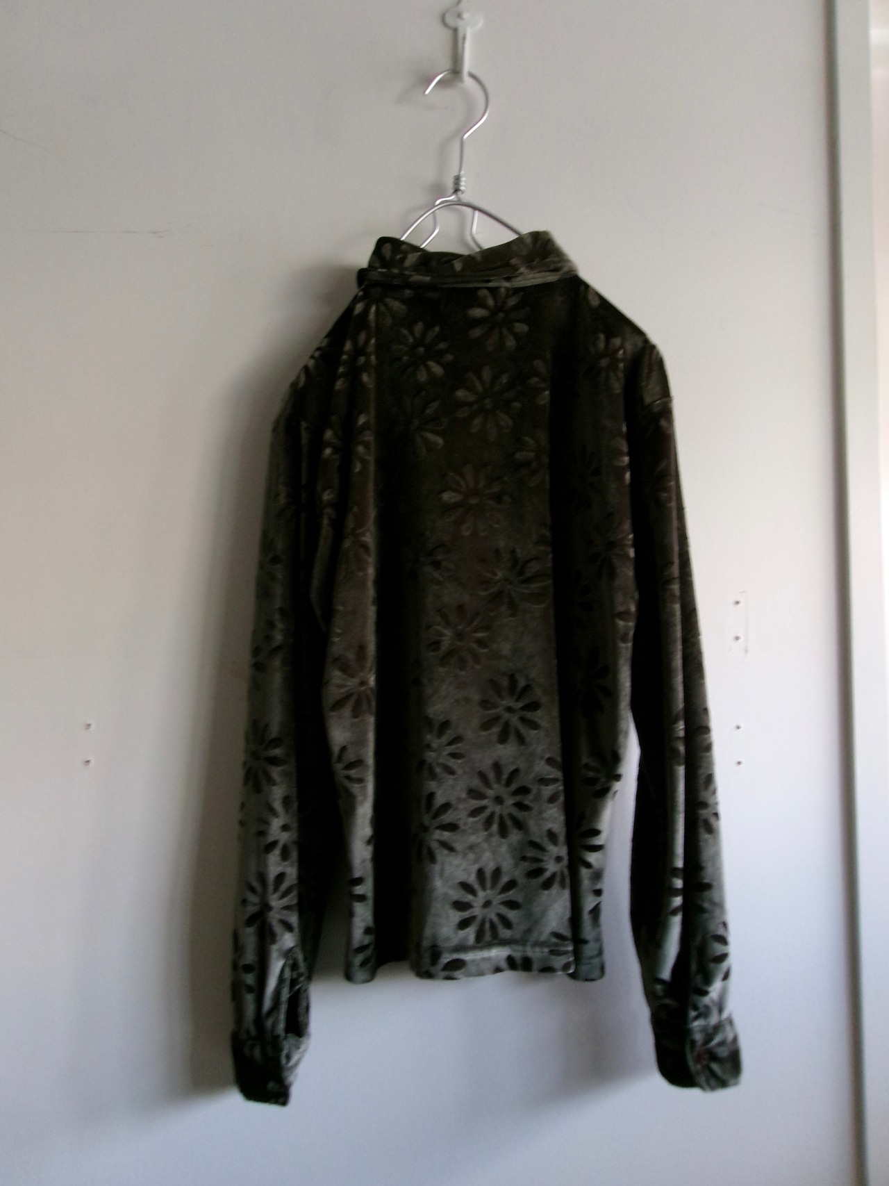 Flower pattern velours shirts