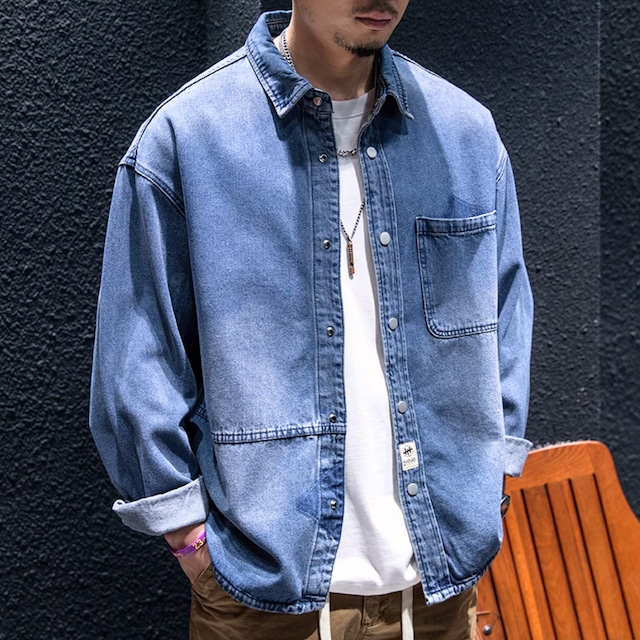 american casual denim shirt A0829