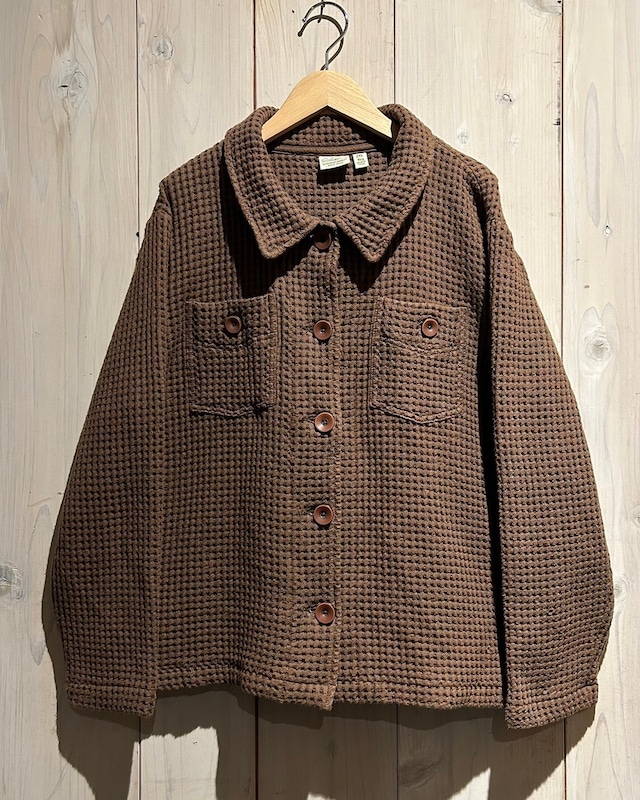 【a.k.a.C.a.k.a】Blown Color Tracker Type Short Waffle Jacket