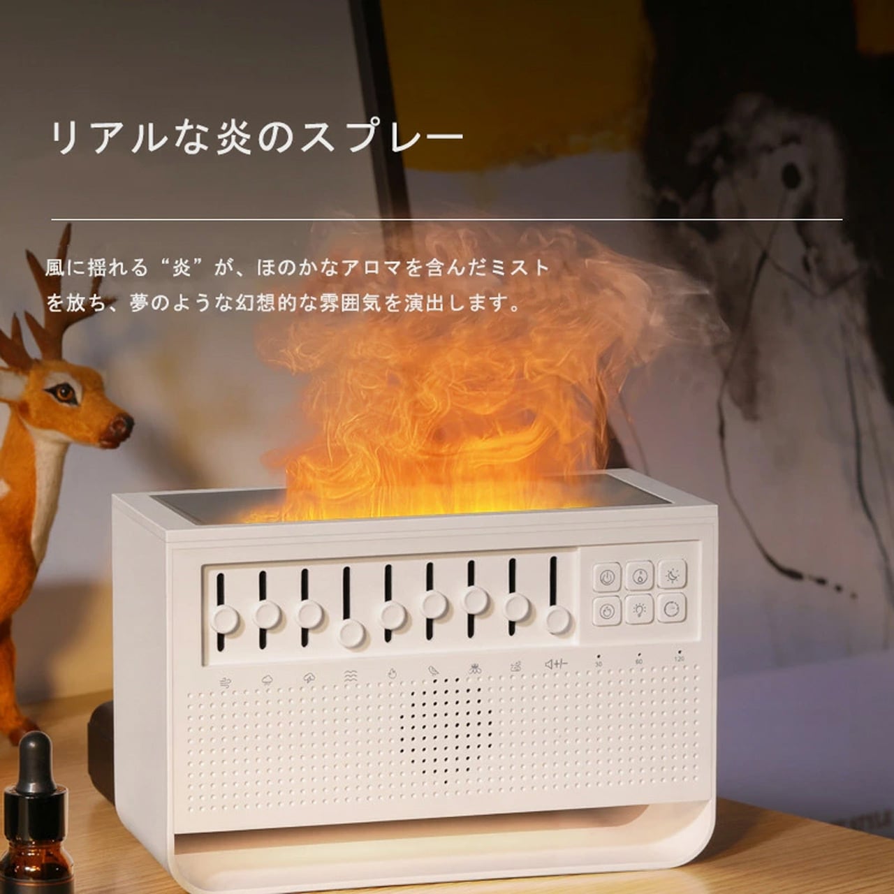 96 .ホワイトノイズ アロマディフューザー ナイトライト 音楽 3in1