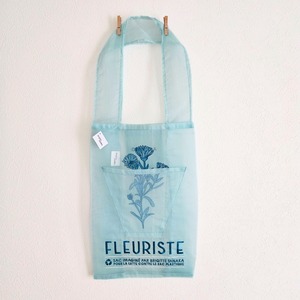 *送料無料*【BRIGITTE TANAKA】お花屋さんバッグ -ブルー - SAC ORGANZA FLEURISTE BLEU / インポート ブリジットタナカ フランス パリ オーガンジーバッグ トートバッグ 花束 花 青 ブルー キンセンカ カレンデュラ