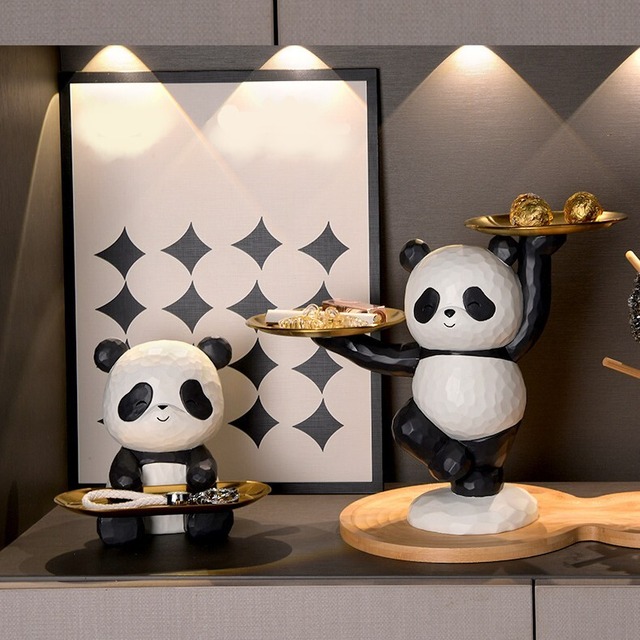 インテリア トレイ パンダ 多用途 おしゃれ かわいい 北欧 コンパクト アート 収納 小物入れ ジュエリー アクセサリー スタンド 動物 アニマル オブジェ 置物