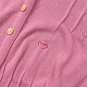 Mademoiselle NON NON マドモアゼルノンノン リボン 前開き 半袖 ニット ワンピース M/ピンク レディース