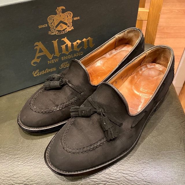 Alden "状態考慮" N9107 SUEDE TASSEL LOAFERS 7 D