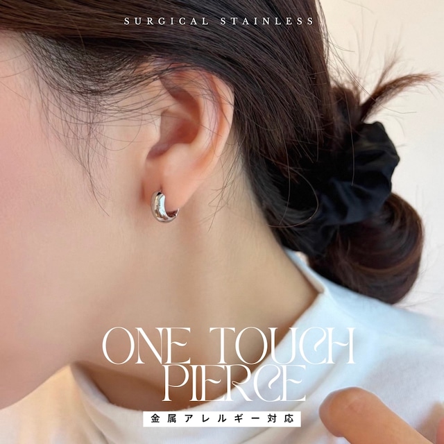 サージカルステンレス rounded mini hoop  pierce【 3color 】No.P161