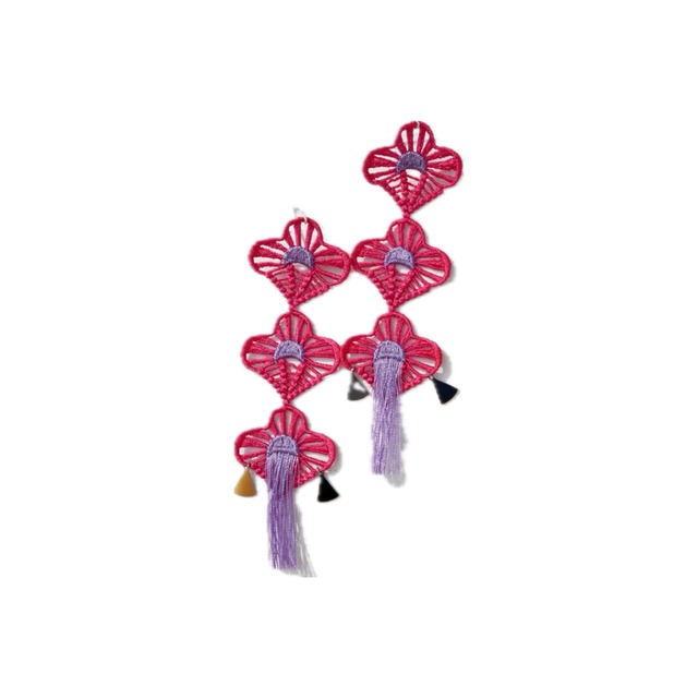 【BANSAN】Lucky Charm Pierce (桃紅) [spring accessories]