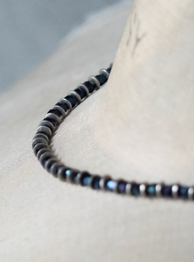 unknown 1980s Faceted glass beads necklace
