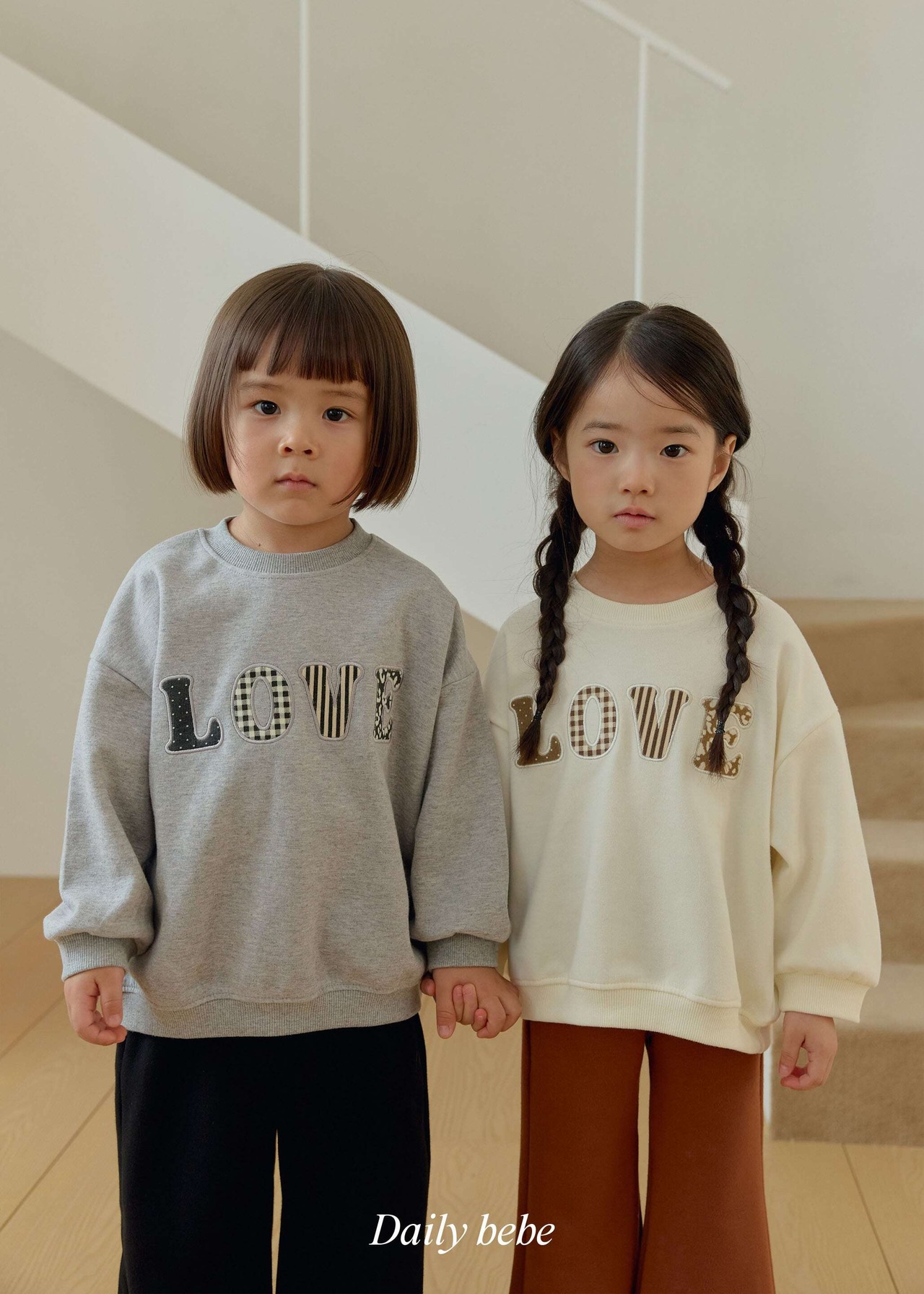 【取寄】Dailybebe ラブパッチトレーナー｜秋服｜韓国子供服｜26/AT