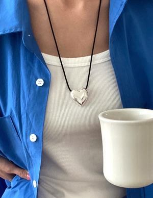 サージカルステンレス string heart necklace  No.N007