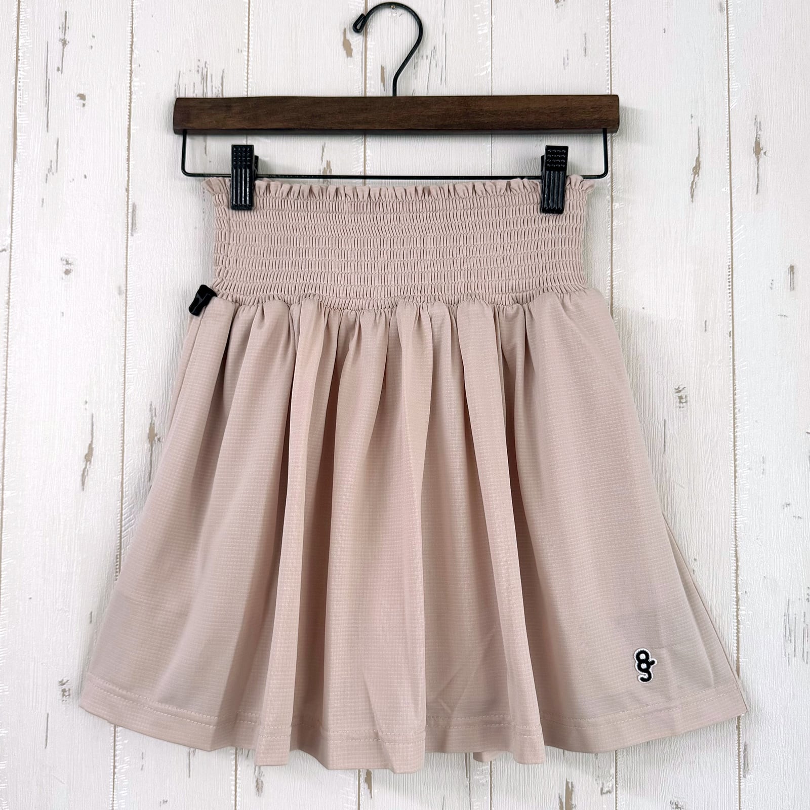 WAIST SHIRRING SKIRT -ASH PINK-