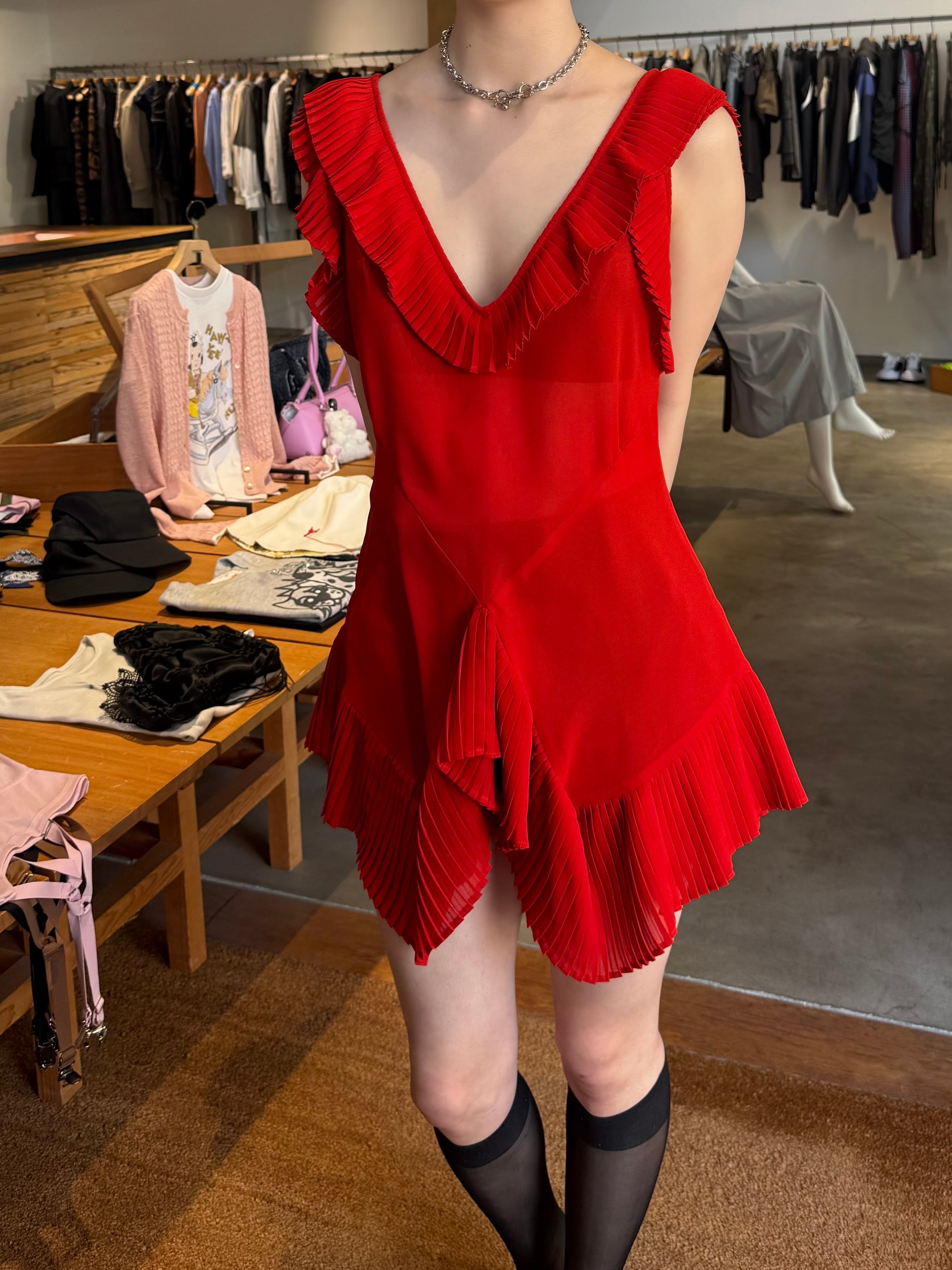 26SS】FETICO フェティコ / プリーツシアートップス/ PLEATED SHEER