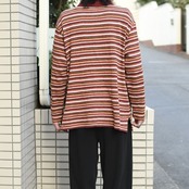 half zip design border knit polo