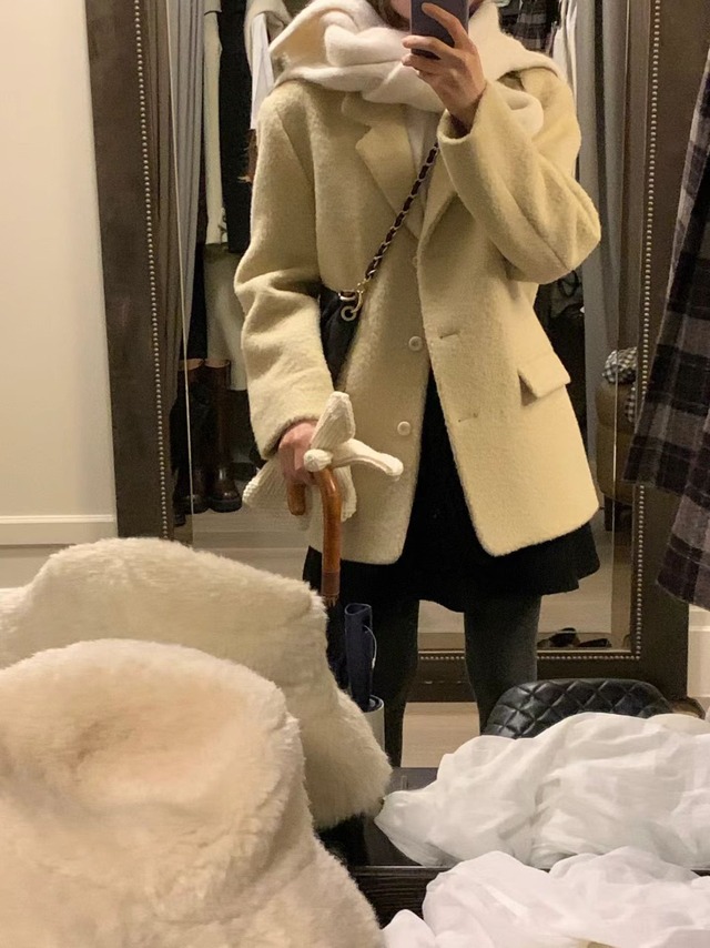 (OUNCE)  lily alpaca half  coat /  3color