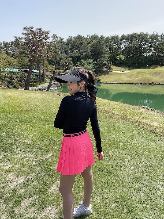 ☆ANEW GOLF☆アニュー韓国　CAMO BANDプリーツスカート e918a59c97453f907b565074bbce52