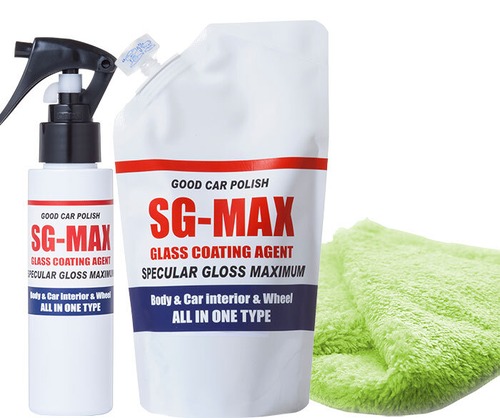 ガラスコーティング SG-MAX 100ml 詰め替え400ml 専用クロス1枚セット プリウス アクア アルファード ベルファイア ヴェルファイア ノート セレナ 車 バイク スマホ iphone アイフォン コーティング剤 水回りスノーボード ワックス 洗面台 トイレ 墓石 シンク