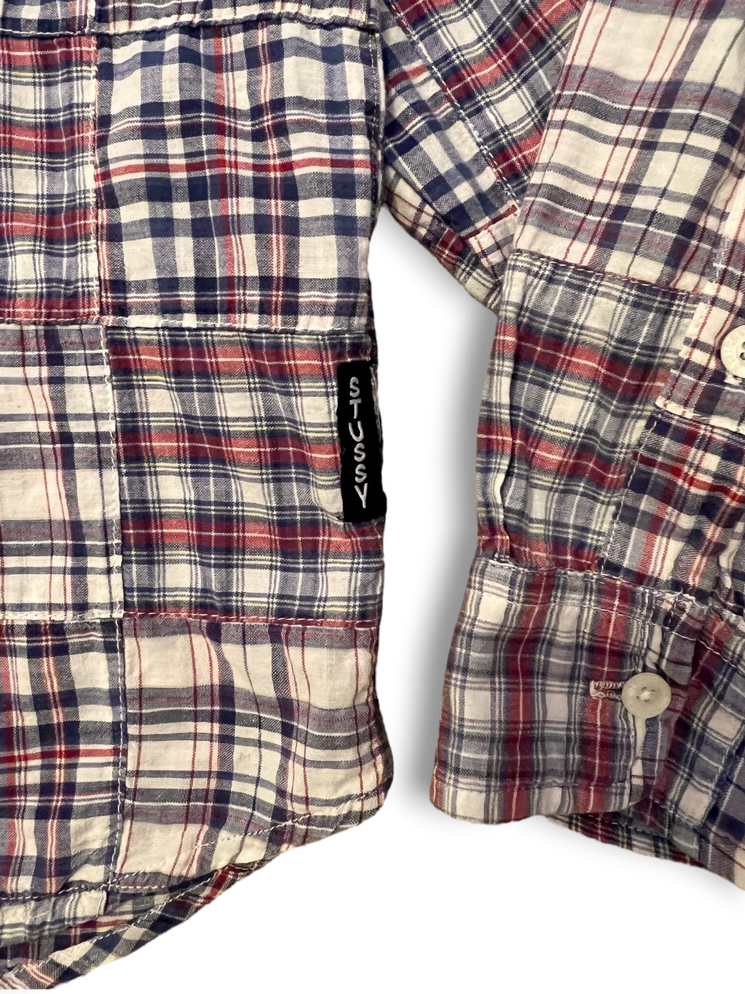 Lサイズ）90-00s Stussy patchwork Shirt | HYBRID 25