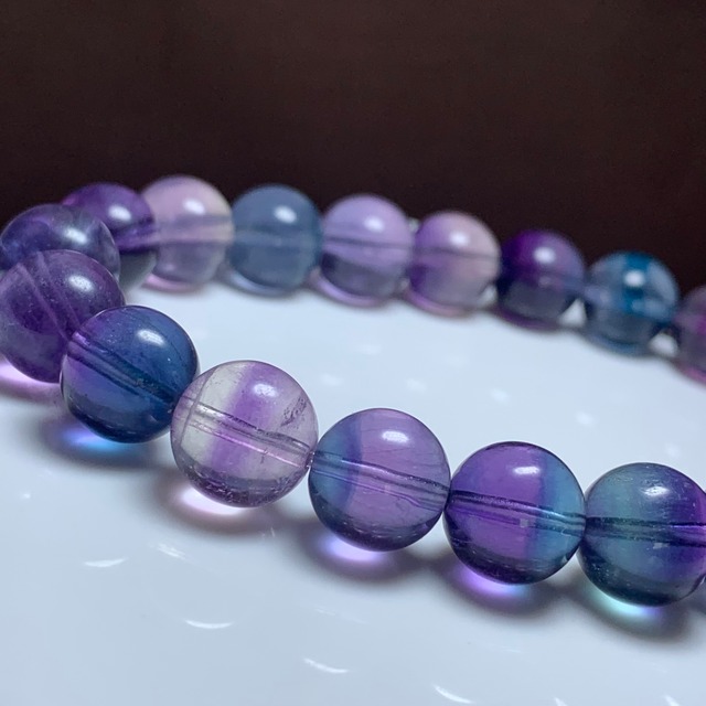 9.透明度高☆美フローライト・ブレスレット