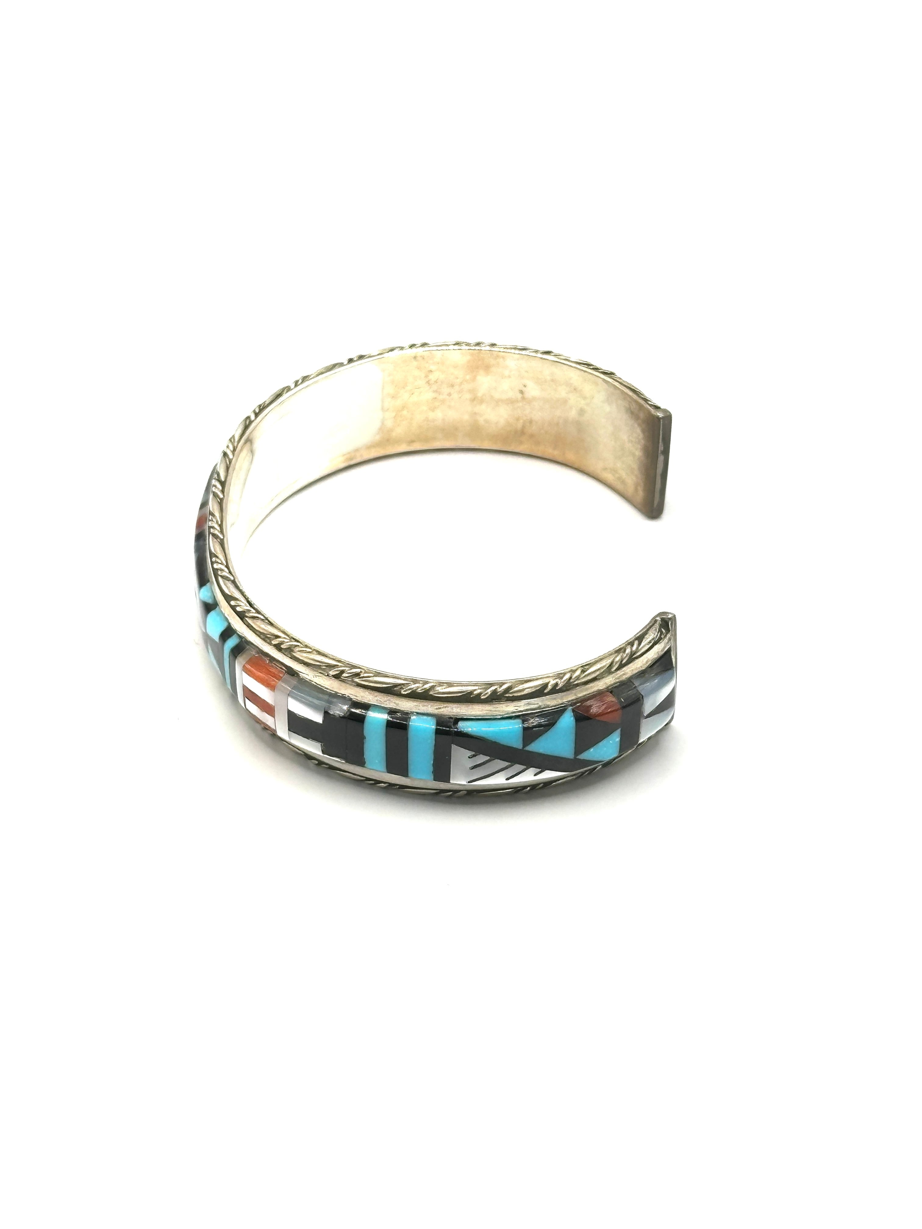 【美品】Zuni Larry Loretto インレイ バングル 20mm幅 Zuni Inray Bangle | OLD HANNNA