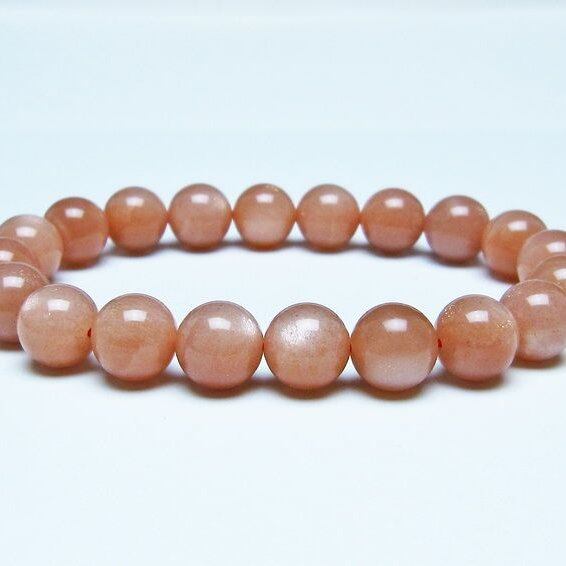 オレンジムーンストーン ブレスレット 10mm 一点物 メール便可 [M便 1/10] 111-48608