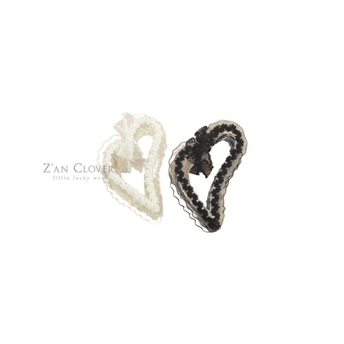Zan Clover［取寄］lace heart clip 26summer 레이스 하트 집게삔