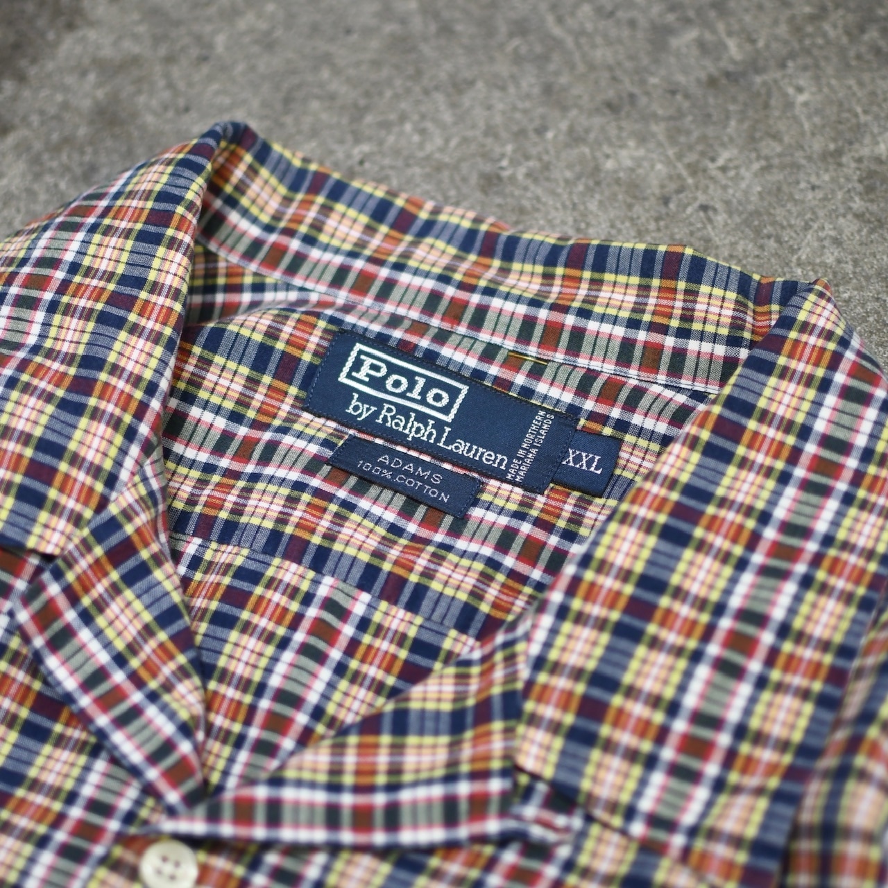 POLO RALPH LAUREN ADAMS check open collar shirt