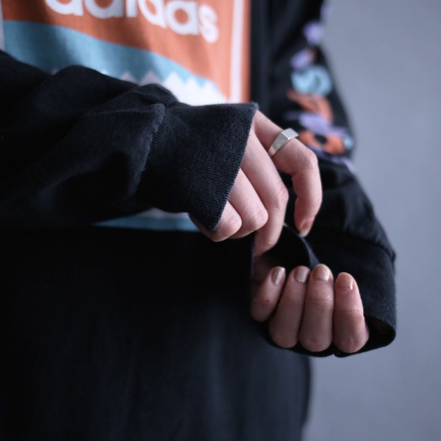 "old adidas" front and sleeve printed l/s tee