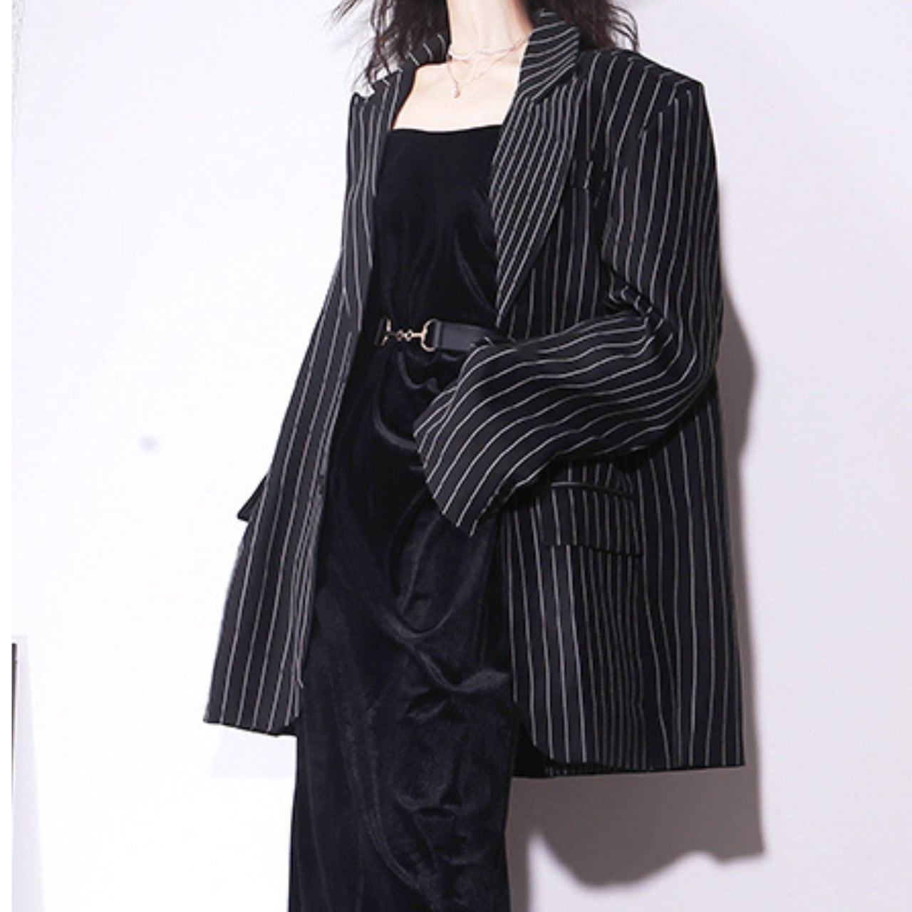 Stripe Pattern Long Jacket L00361