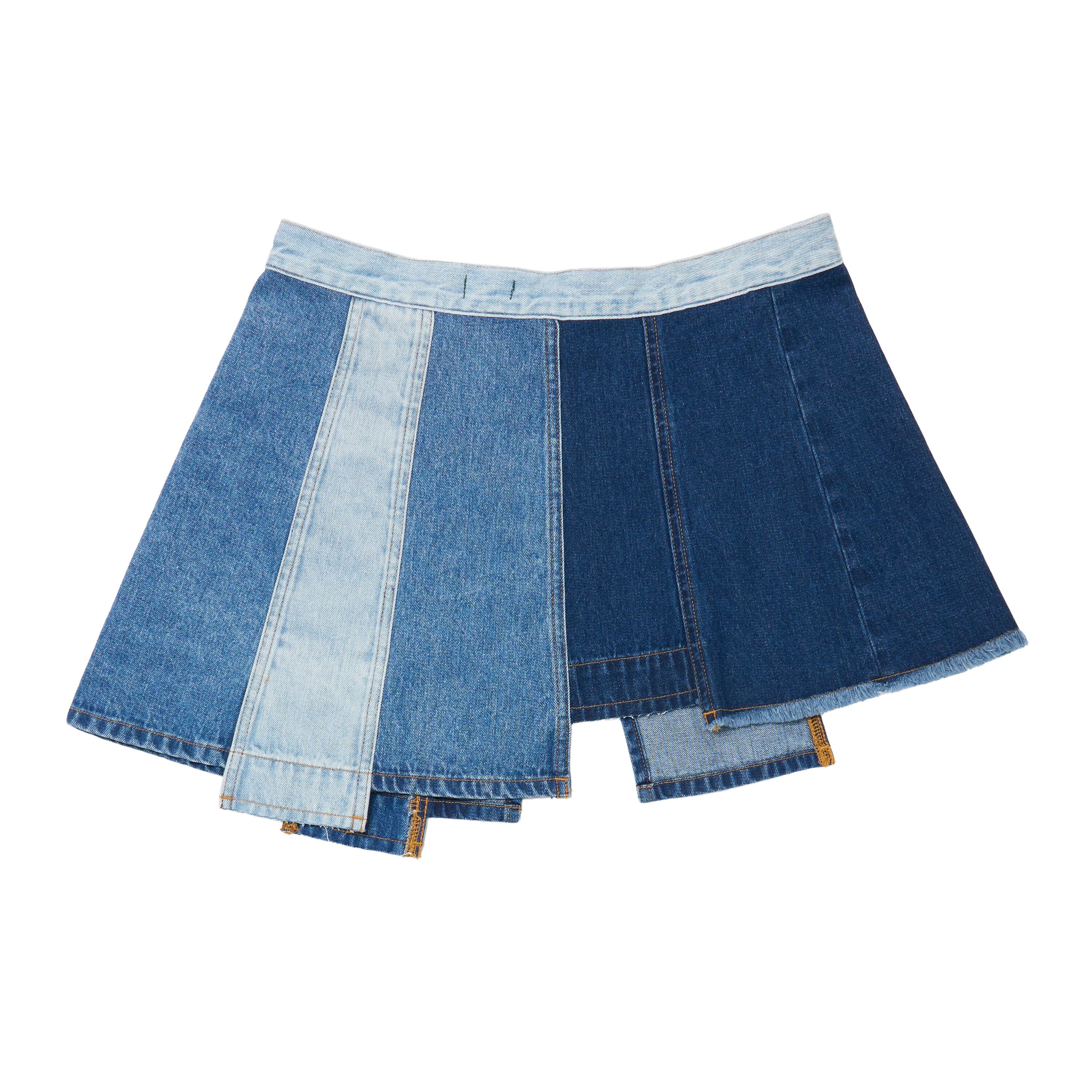 157】2way mini wrap skirt / 157F510-combo | woadblue ONLINE STORE