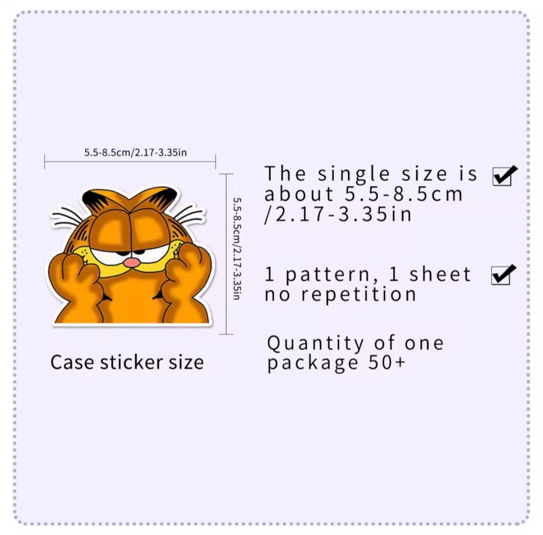 送料無料!【 Garfield ( ガーフィールド ) 】PART.3  STICKER(ステッカー)50枚SET 〚アメリカン雑貨 アメトイ〛