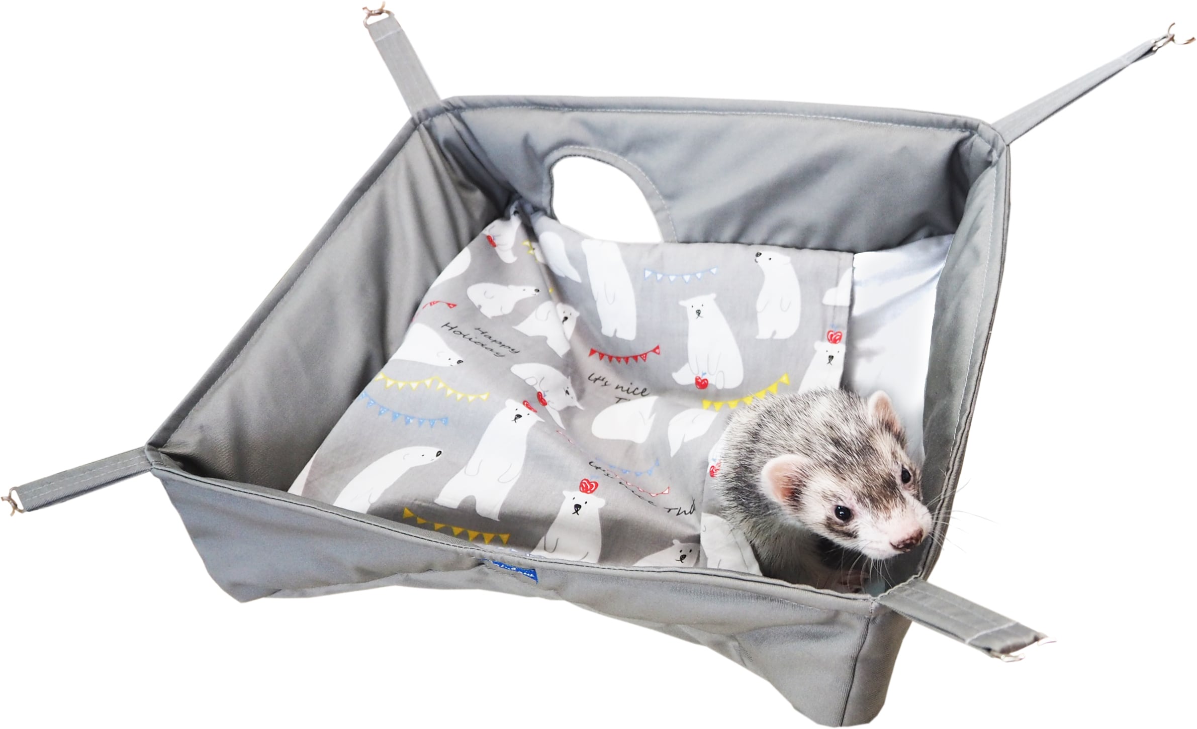 【フェレット用品】サマーグーグーベッド しろくま ピンク/ブルー/グレー