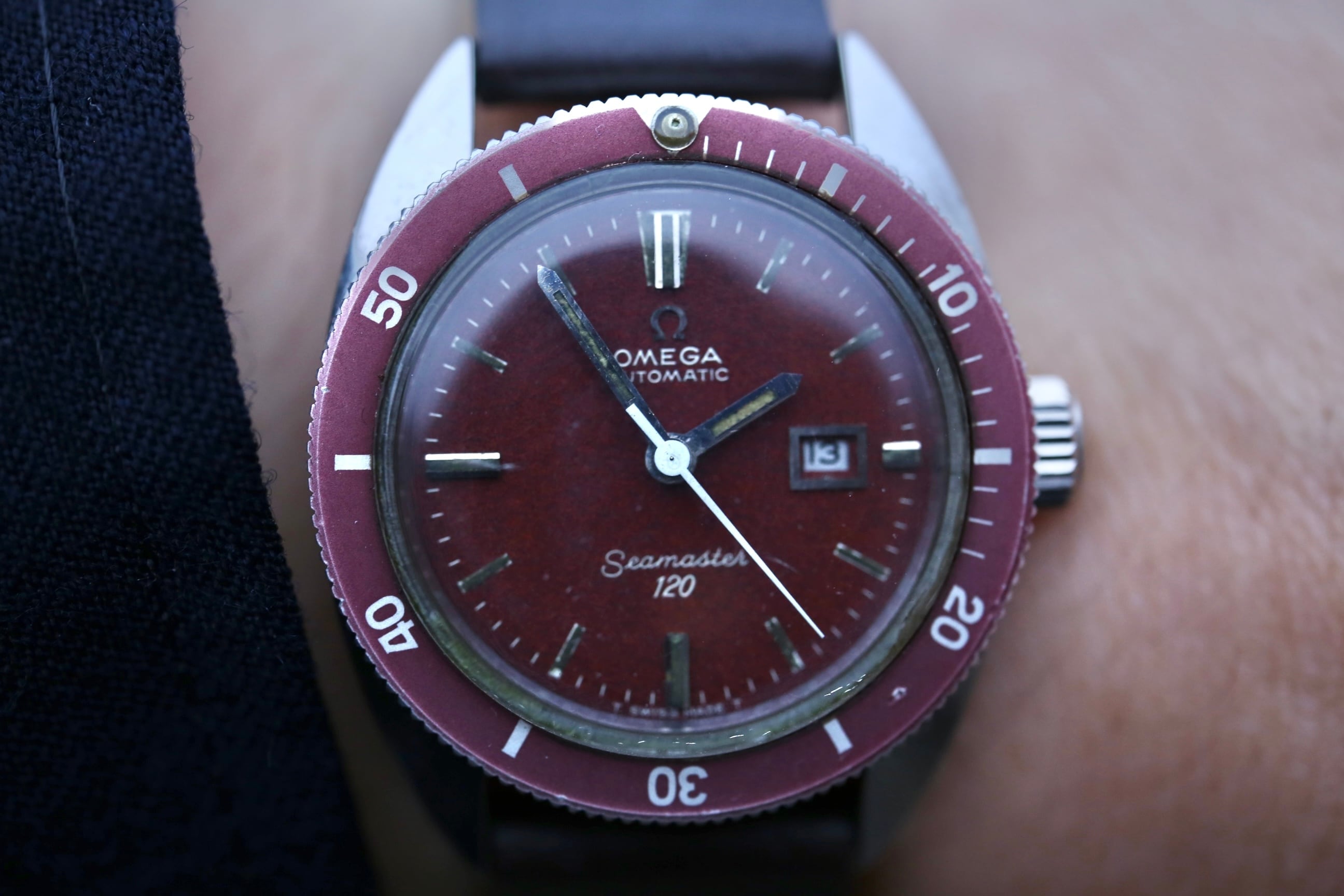 OMEGA】 1970 オメガ シーマスター120 ボーイズ レッド エイジング