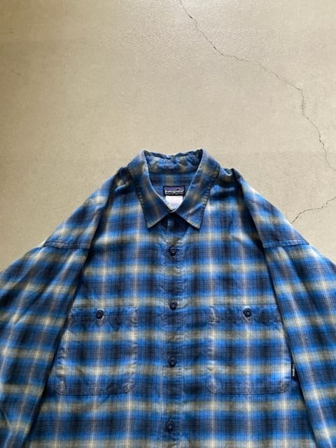ブルーL：patagonia パタゴニア オンブレ シャドー チェック 長袖 