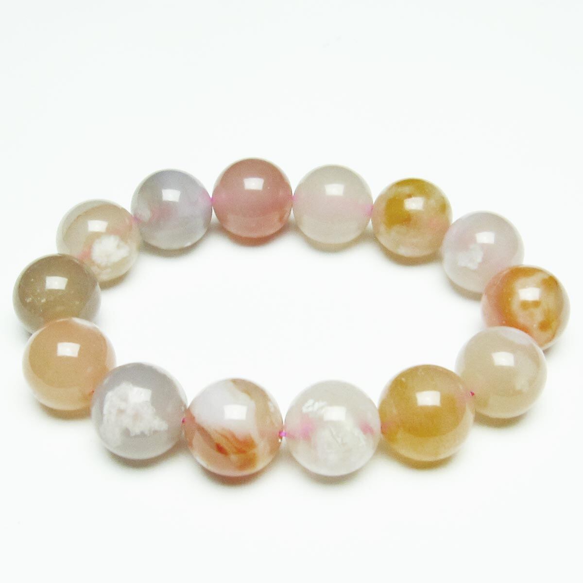 チェリーブロッサムアゲート ブレスレット 桜瑪瑙 16mm [M便 1/10] 111-26469