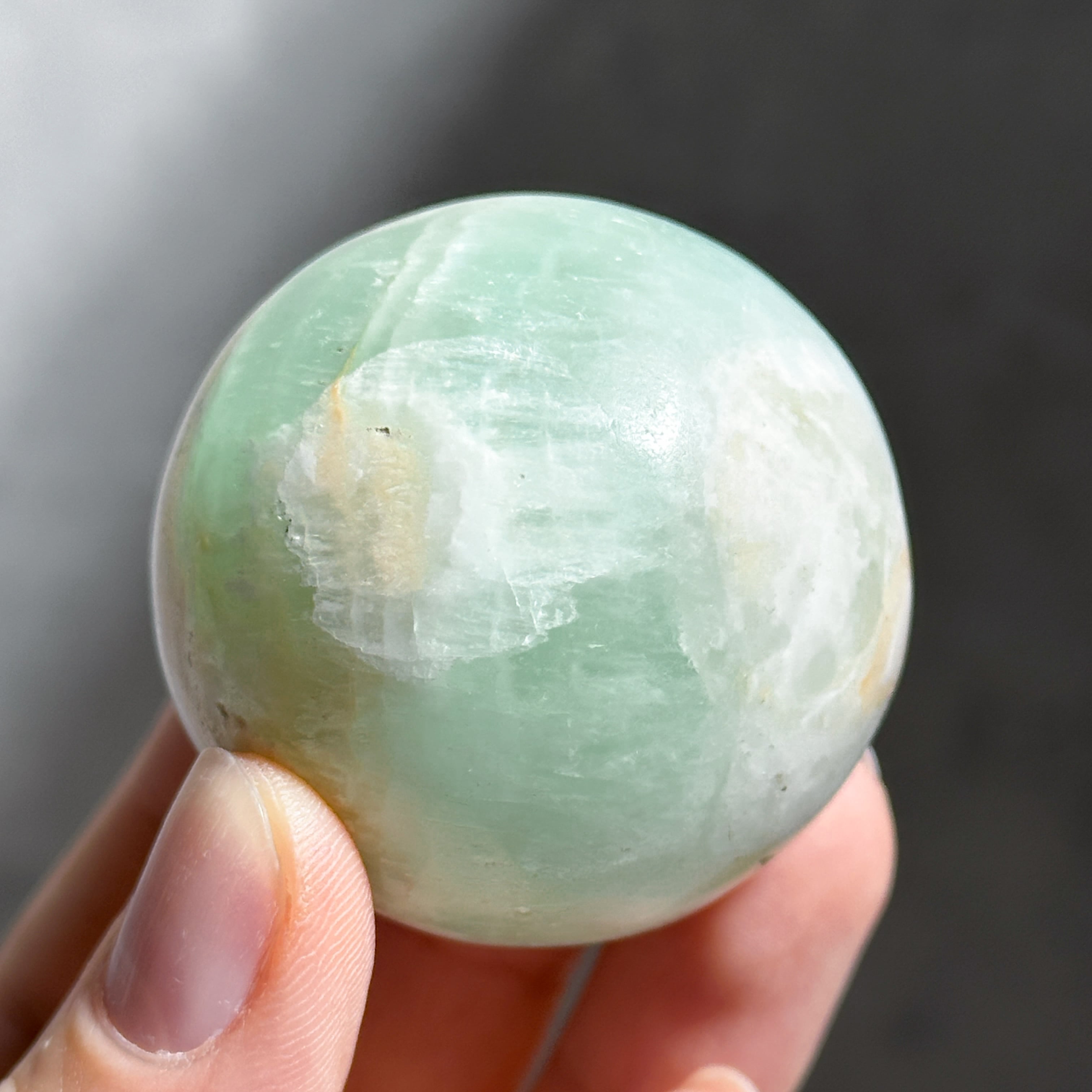 カリビアンブルーカルサイト スフィア（丸玉）01◇Caribbian Blue