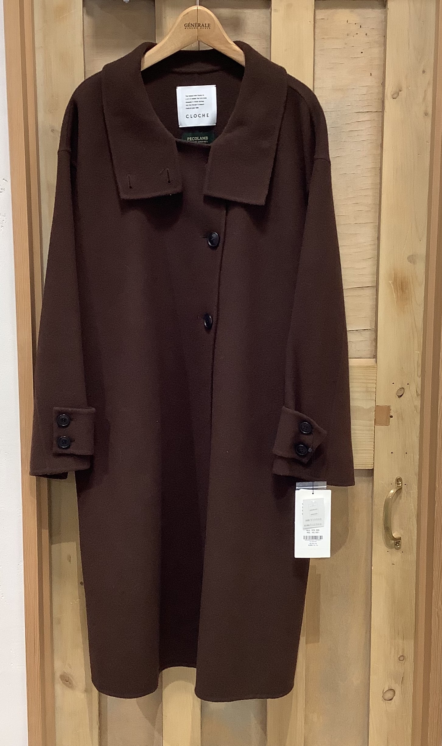 CLOCHE(クロッシェ)】PECOLAMBウールスタンドカラーコート［552-84521