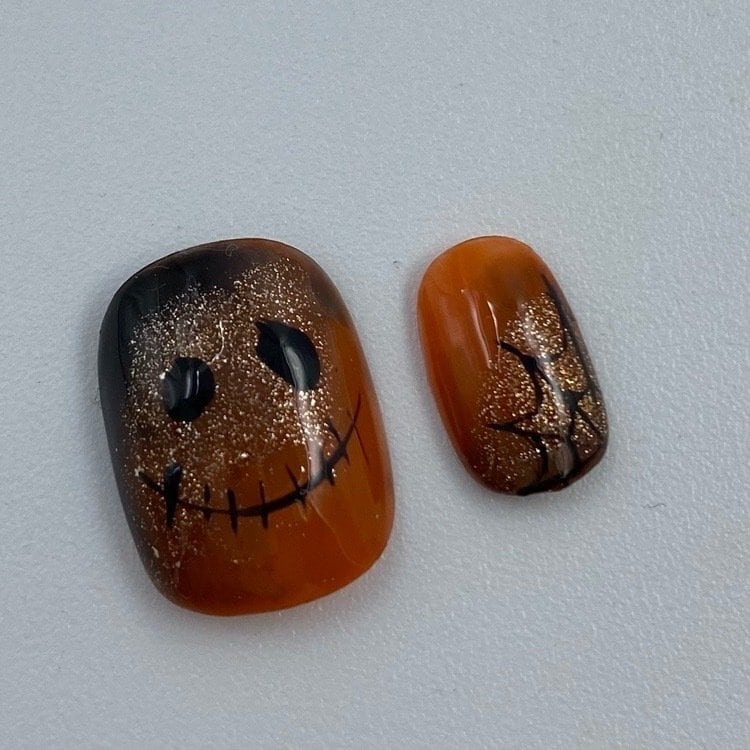 ハロウィンネイル 大人 3D コウモリ 蜘蛛の巣 魔女 ハンドネイルチップ