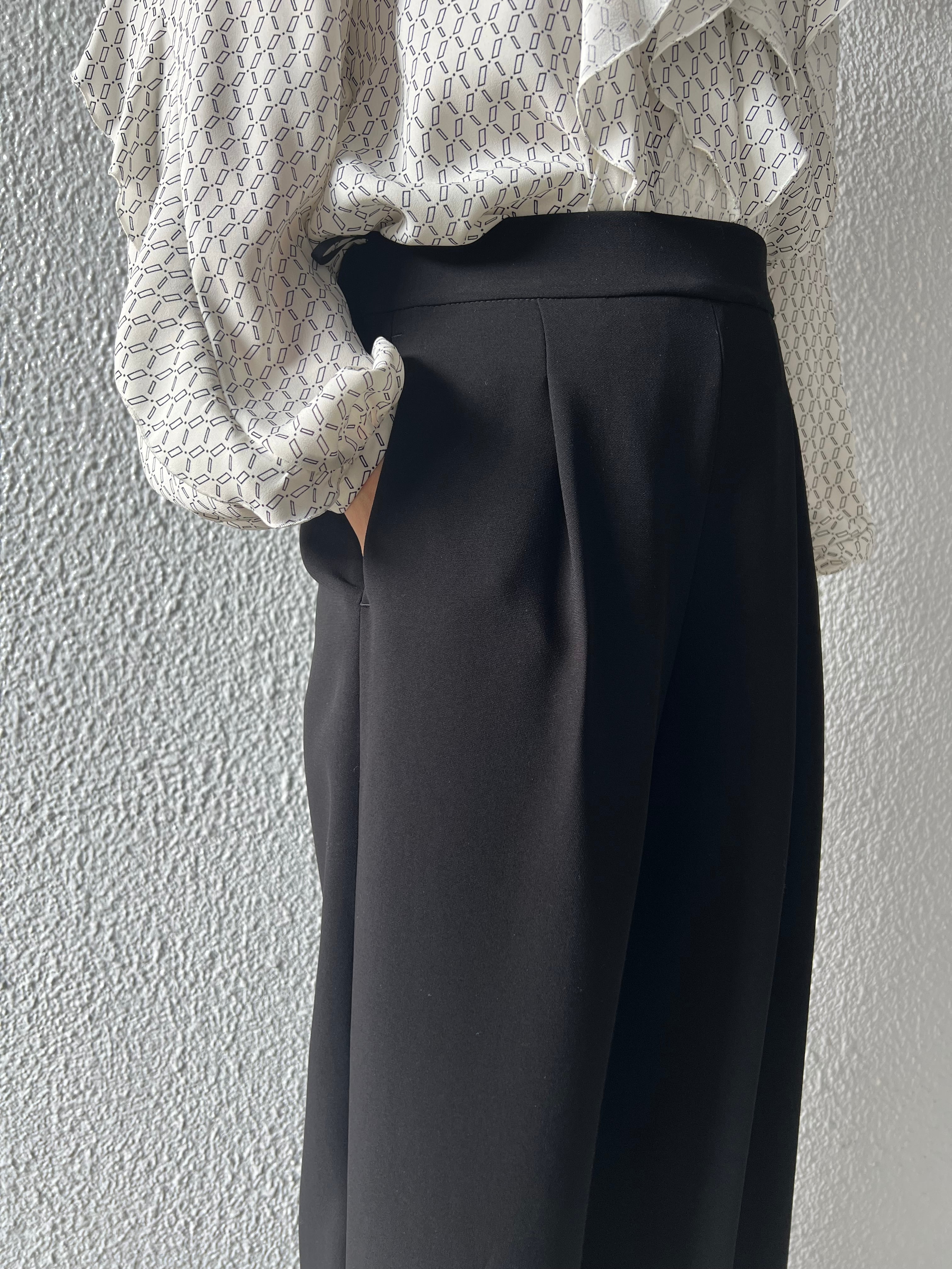 【PASSIONE】タック入りジョーゼットワイドパンツ 536610