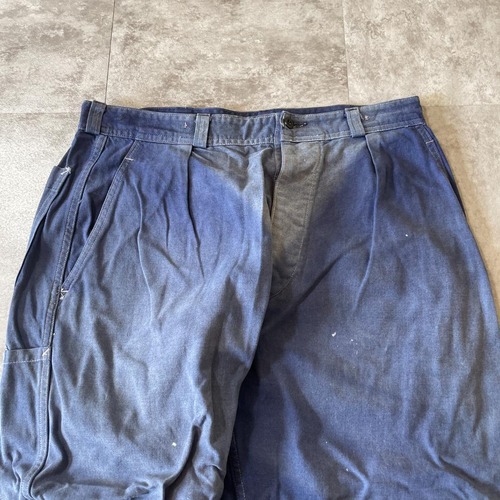 50-60s フランス軍 フレンチワーク モールスキン ブルー パンツ W31 詳細写真3