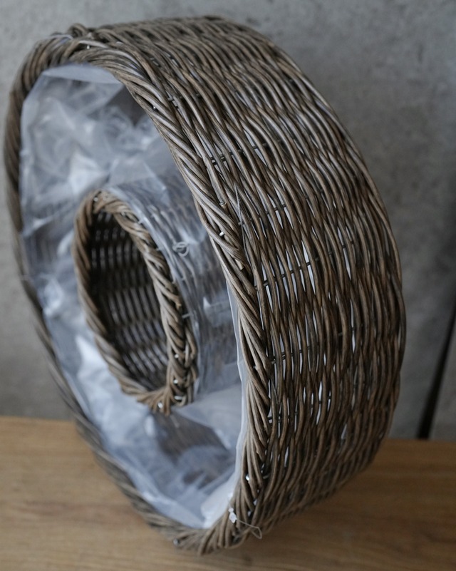 ＜φ37cm＞ フェイクラタンリース L 【寄せ植えハンギング用】